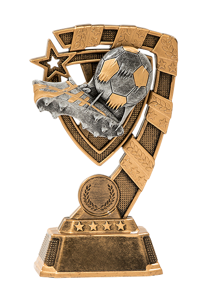 Futbalová trofej lopta a kopačka
